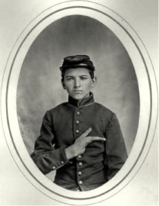 Portrait of Pvt Robert Fryer, Company G, Fifty-second New York Volunteers Reed Brockway Bontecou, photographer April-July 1865 Albumen silver print [found on Pinterest: http://www.pinterest.com/pin/344243965240098687/